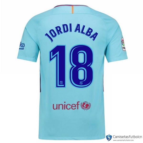 Camiseta Barcelona Segunda equipo Jordi Alba 2017-18